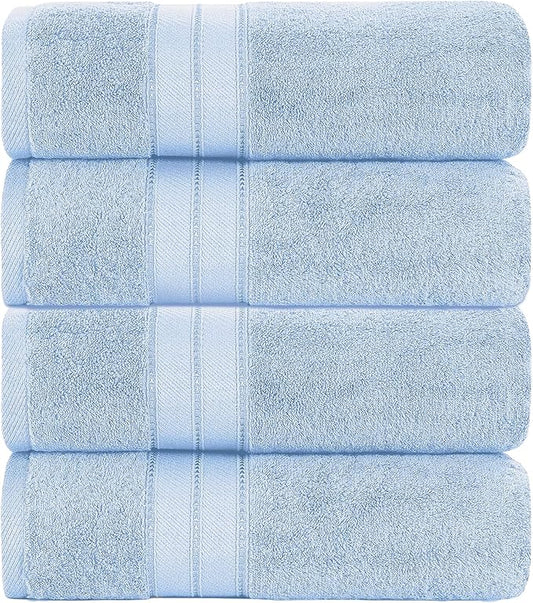 Modern Threads 4-Pack SpunLoft Bath Sheet Blue 35x66