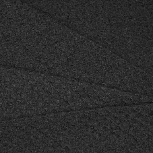 River Dream Cotton Blend Fabric Shower Curtain Set with Liner, Black, 71x86 | Waffle Weave, No Hook Needed, with Snap in Replacement Liner, Top Sheer Window, Hotel Quality for Bathroom, Extra Long