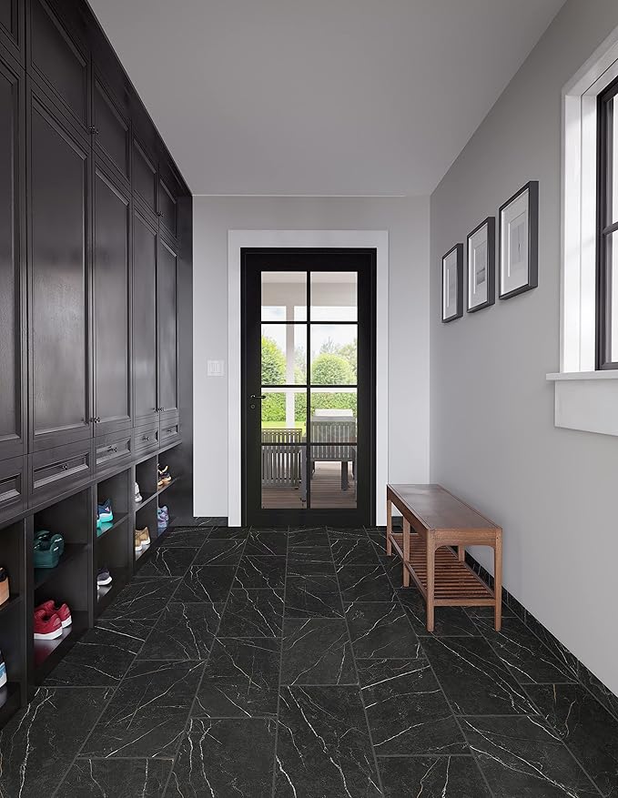 Daltile Perpetuo 3" X 24" Porcelain Marble Look Bullnose in Matte Infinite Black(Sold by the piece)