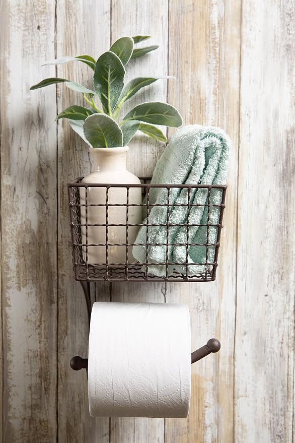 DII Rustic Bathroom Décor, Metal Storage, Toilet Paper Holder, Rustic