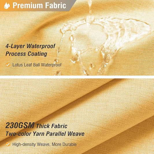 BTTN Extra Long Shower Curtain, 96 Inch Linen Textured Heavy Duty Fabric Shower Curtain Set with 12 Plastic Hooks, Large Luxury Decorative Polyester Cloth Shower Curtains for Bathroom, 72"x96", Gold