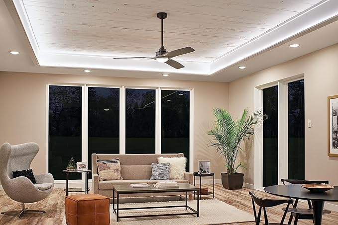 Kichler Gen I LED Downlight, 7.5" Ceiling Flush Mount Interior Dimmable Light, 2700K, (7.5" x 1.5"), White, 43846WHLED27 (Pack of 3)