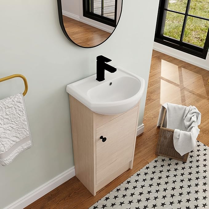 22" Floating Bathroom Vanity with Sink, 22 Inch Wall Mounted for Small Bathrooms, Soft-Close Door Cabinet with White Ceramic Basin & Waterproof Plywood, Modern Space Saving Vanity, White