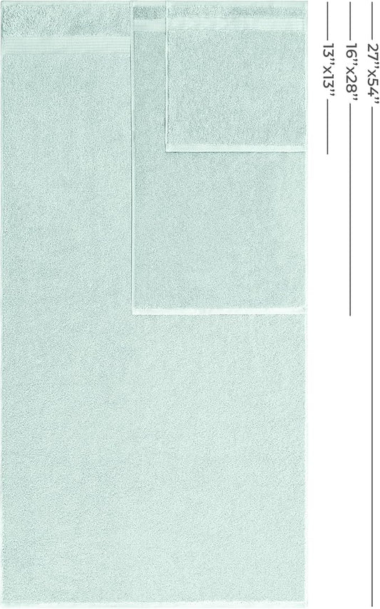 American Veteran Towel, 100% Cotton Turkish 6 Piece Towel Set, Luxury Towels Set of 6 for Bathroom Essentials, 2 Bath Towel 2 Hand Towel 2 Washcloth, Mint Green