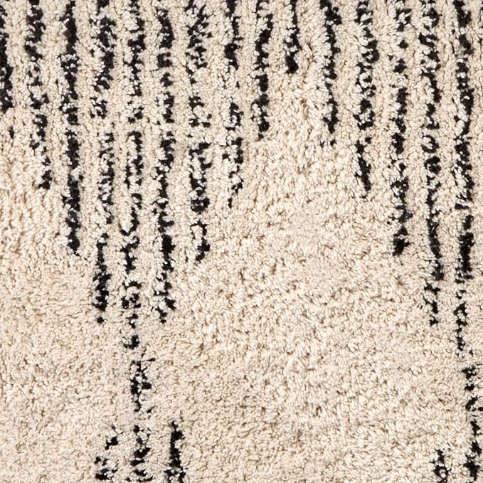 SKL Home Geo Diamond Bath Rug with Tassels, Anti-Slip, 20" x 30", Tan | 100% Cotton with Latex backing. Plush & absorbent. Modern boho design works in the bathroom, kitchen or any space.