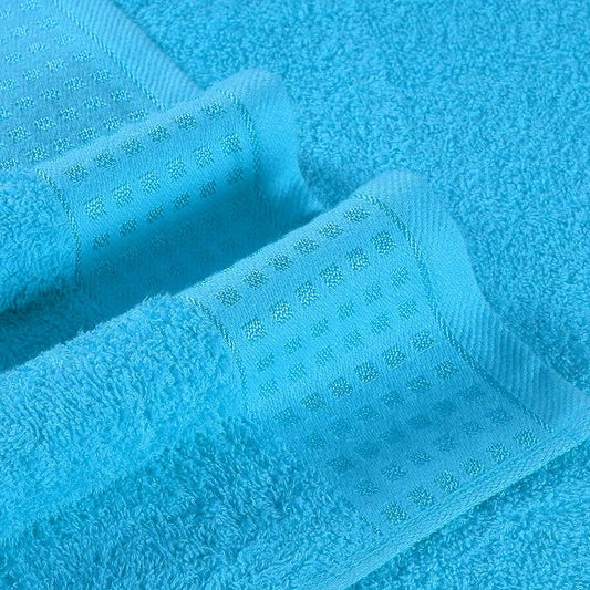 GLAMBURG 100% Cotton 2 Pack Oversized Bath Towel Set 28x55 Inches, Ultra Soft Highly Absorbant Compact Quickdry & Lightweight Large Bath Towels, Ideal for Gym Travel Camp Pool - Turquoise Blue