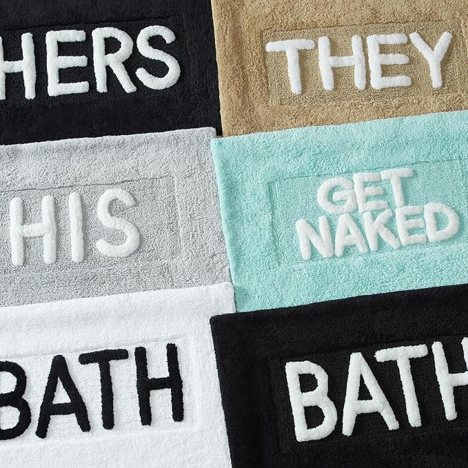 Jean Pierre Cotton 2-Piece Bath Rug Set - Soft Cotton Bath Mat - Bathroom Decor - Water Absorbent and Machine Washable - Measures 20"x32"- "His & Hers"- Aqua Blue