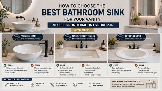 How to Choose the Best Bathroom Sink for Your Vanity: Vessel vs Undermount vs Drop-In (2026 Guide)