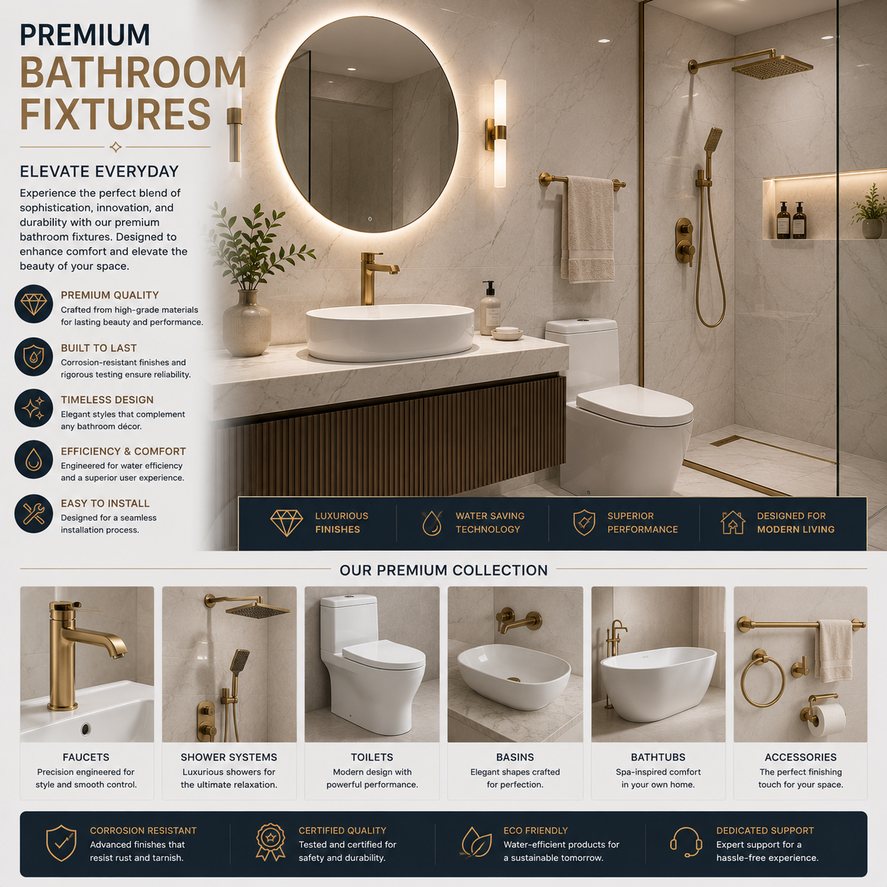 premium bathroom fixtures luxury bathroom faucet modern shower system high end bathroom design bathroom fixture materials luxury bathroom upgrade