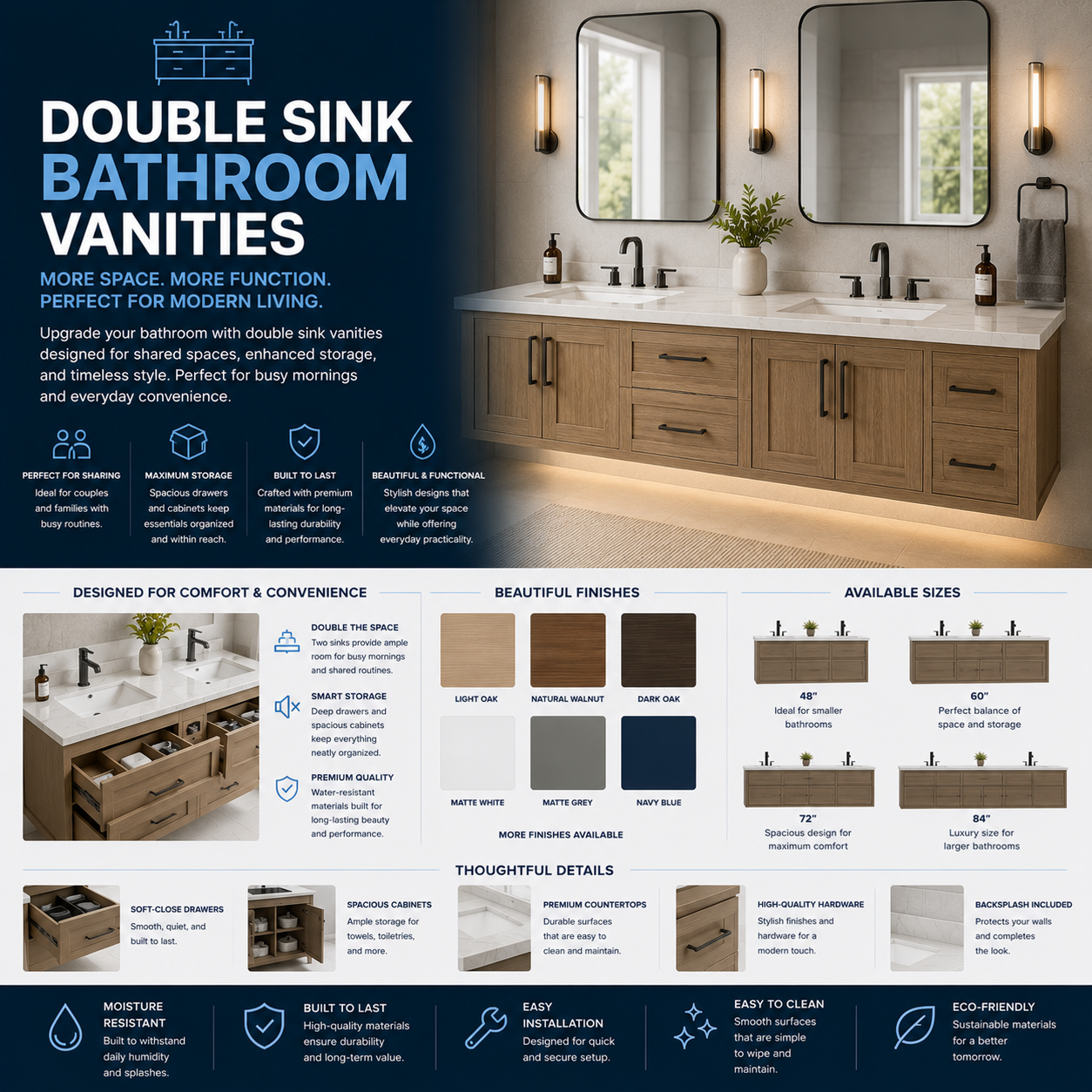 Double Sink Bathroom Vanities
