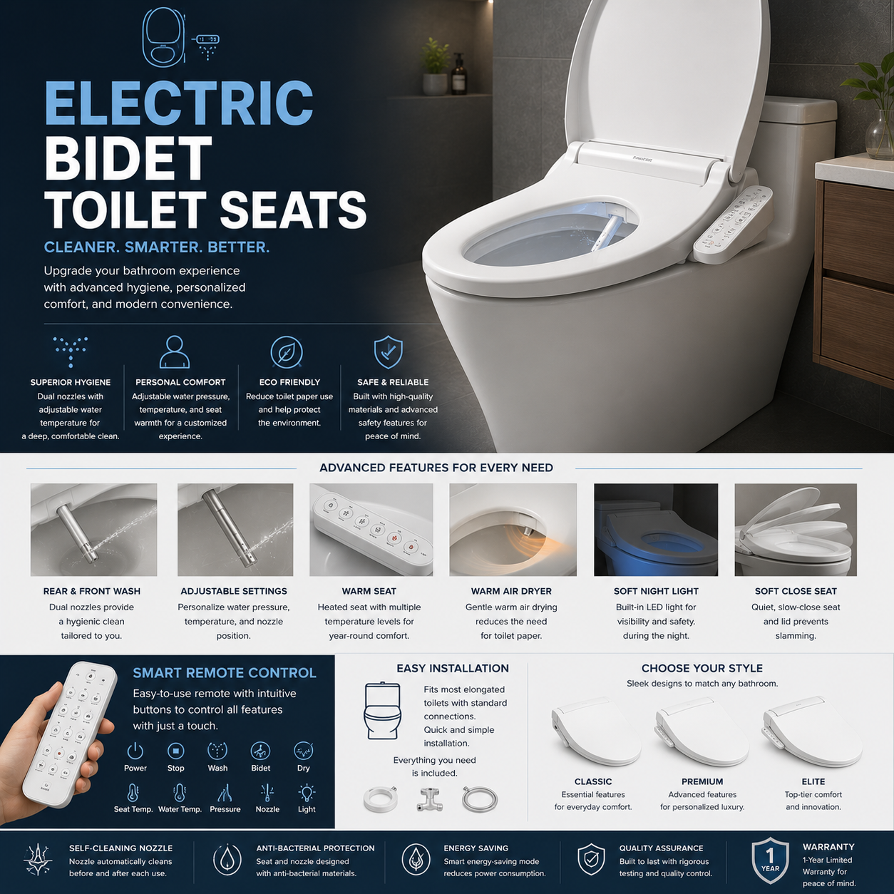 Electric Bidet Toilet Seats