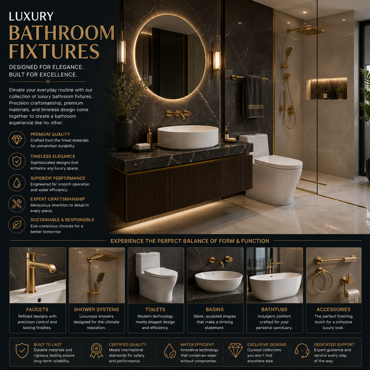 luxury bathroom fixtures gold bathroom faucet luxury shower system high end bathroom design premium bathroom finishes modern luxury bathroom