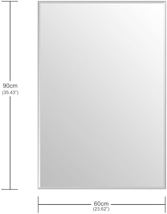Bathroom Mirror for Over Sink 36x24 Inch Frameless Wall Mirror Beveled Edge
