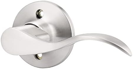 GOBEKOR Single Dummy Door Lever Right-Handed Dummy Door Handle Nickel for Closet French Doors, Non-Turning Door Handle Pull, 1 Pack