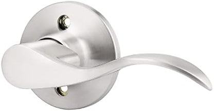 GOBEKOR Single Dummy Door Lever Right-Handed Dummy Door Handle Nickel for Closet French Doors, Non-Turning Door Handle Pull, 1 Pack