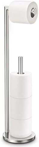 Toilet Paper Holder Stand, Brushed Nickel Toilet Paper Holder Free Standing