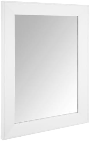 Ruomeng Rectangular Wall Mirror 12" x 16" Framed Mirror for Bathroom White