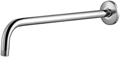 OFFO Shower Arm with Flange, 12 in Wall Mount Replacement Angle Shower Head Arm Wall-Mounted For Fixed Shower Head & Handheld Showerhead, Chrome