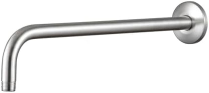 OFFO Shower Arm with Flange, 16 in Brushed Nickel Wall Mount Replacement Angle Shower Head Arm Wall-Mounted For Fixed Shower Head & Handheld Showerhead