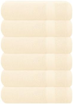 GLAMBURG Ultra Soft 6-Piece Hand Towel Set 16x28-100% Ringspun Cotton - Durable & Highly Absorbent Hand Towels - Ideal for use in Bathroom, Kitchen, Gym, Spa & General Cleaning - Ivory