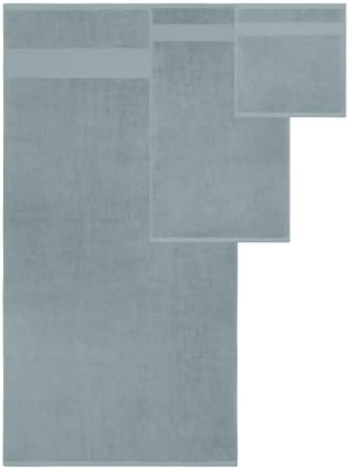 Modern Threads Astra 6-Piece 100% Cotton Towel Set – Jacquard Geometric Pattern – Includes 2 Bath Towels, 2 Hand Towels, 2 Washcloths – Absorbent, Quick Dry, Soft & Durable – Seafoam
