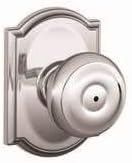 SCHLAGE F40 GEO 625 CAM Camelot Collection Georgian Privacy Knob, Bright Chrome