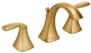 Moen Voss Brushed Gold Contemporary Two-Handle Widespread Bathroom Sink Faucet Trim Kit for Adjustable 3-Hole Installations, Valve Required, T6905BG