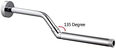 Shower Head Elbow Adapter, Shower Arm Elbow Adapter for Hand Showers and Wall-mounted Showers，Shower Arm Extension (135degree）