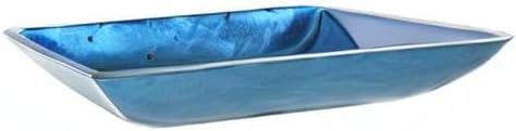 Kraus Irruption Blue Rectangular Glass Vessel Bathroom Sink with PU Chrome