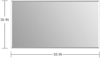 Frameless Wall Mirror 55” x 30“ Bathroom Mirror for Over Sink Beveled Edge