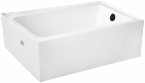 Aqua Eden VTAP6032R22 60-Inch Acrylic 3-Wall Alcove Tub with Right Hand Drain Hole, Glossy White