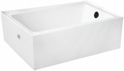 Aqua Eden VTAP6032R22 60-Inch Acrylic 3-Wall Alcove Tub with Right Hand Drain Hole, Glossy White