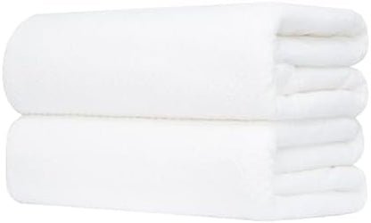 Bath Towel Set Pack of 2, 35 x 70 Inches Large Microfiber Bath Towels, Soft, Absorbent, and Quick Dry Towels for Bathroom, Pool, Beach, Swim, and Yoga, Large Bathroom Towels(2PCS White)