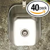 Houzer Club Series Stainless Steel 13" Undermount Single Bowl Bar Sink with Strainer, 6-1/4" Deep Corrosion-Resistant Sink Basin, Sound-Absorbing Pads, Ideal for Kitchen & Bar, Pack of 40