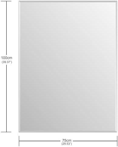 Bathroom Mirror for Over Sink 40x30 Inch Frameless Wall Mirror Beveled Edge