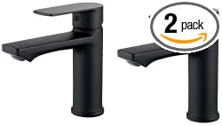 BELZ 2-Pack Matte Black Bathroom Faucet, Modern Single Handle Set of 2 Sink Faucets for Single Hole Vanity, Tool-Free 15-Min Install, Anti-Peeling Finish, Pre-Installed 24" Supply Lines