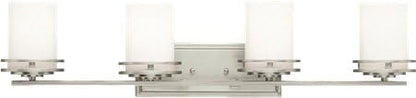 Kichler Hendrik 33.75" Vanity Light in Brushed Nickel, 4-Light Modern Bathroom Vanity with Satin Etched Cased Opal Glass, (33.5" W x 7.75" H), 5079NI