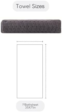 BAGNO MILANO Turkish Cotton Bath Towels, Hand Towels - Soft Plush Jacquard Collection Luxury Towels Set (Grey, Bath Sheet 35x70)