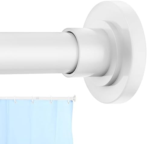 CorkLatta White Shower Curtain Rod 31 to 104 Inch,1 Inch Diameter Adjustable Spring Tension Curtain Rod No Drilling Stainless Steel Telescoping Rod,No Rust