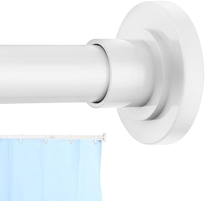 CorkLatta White Shower Curtain Rod 31 to 92 Inch,1 Inch Diameter Adjustable Spring Tension Stainless Steel Telescoping Rod,Easy Install,No Rust