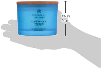 Chesapeake Bay Candle Scented Candle Confidence + Freedom (Oak Moss Amber) 3-Wick Coffee Table Jar Blue Home Décor