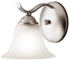 Kichler 6719NI, Dover Reversible Glass Wall Sconce Lighting, 1 Light, 60 Total Watts, Brushed Nickel, 16.5-Inch