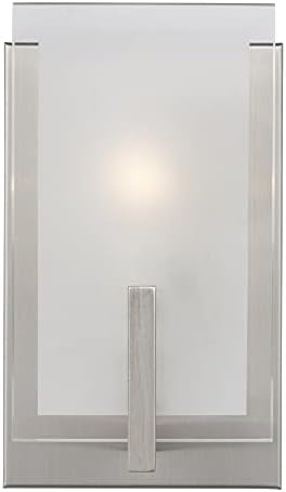 Generation Lighting 1-Light Syll Bath Fixture Wall Lamp (Brushed Nickel) 4130801-962 | Bathroom Light Fixture for Home Decor | Vanity Light Fixture Uses Candelabra E12 Standard or LED Light Bulbs