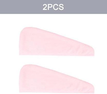 MaopaoBeauty Microfiber Hair Towel, 2 Packs Hair Turbans for Wet Hair, Drying Hair Wrap Towels for Curly Hair Women, Large Hair Towel for All Hair Style, Pink