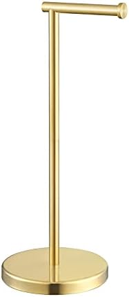 KES Gold Toilet Paper Holder Free Standing SUS 304 Stainless Steel Rustproof Pedestal Lavatory Tissue Roll Holder Floor Stand Modern Brushed Gold Finish, BPH283S1-BZ