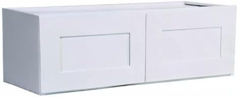 Design House Brookings Shaker Unassembled Bridge Wall Kitchen Cabinet W3018, 30 W x 12 D x 18 H, Painted White with Sherwin Williams®, Solid Wood – Design House, 561662