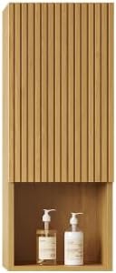 LKTART 35" Wall-Mounted Cabinet, Fluted Narrow Storage Cabinet with Door and Shelf, Side Cabinet for Small Spaces Bathroom Laundry