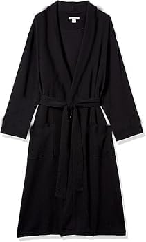Amazon Essentials Men's Lightweight Cotton Waffle Bath Robe, Mid-Length Loungewear (Available in Big & Tall)