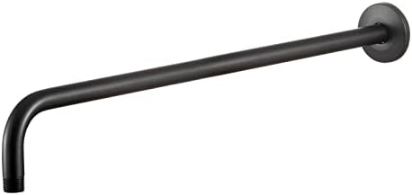OFFO Shower Arm with Flange, 24 in Oil Rubbed Bronze Wall Mount Replacement Angle Shower Head Arm Wall-Mounted For Fixed Shower Head & Handheld Showerhead