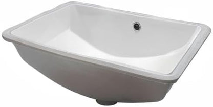 Mocoloo Undermount Bathroom Sink 20 x 15 Rectangle Porcelain White Ceramic Bathroom Sink 7 1/2 Inch Deep with Overflow Drain Lavatory Vanity Sink Under Mounted the Counter